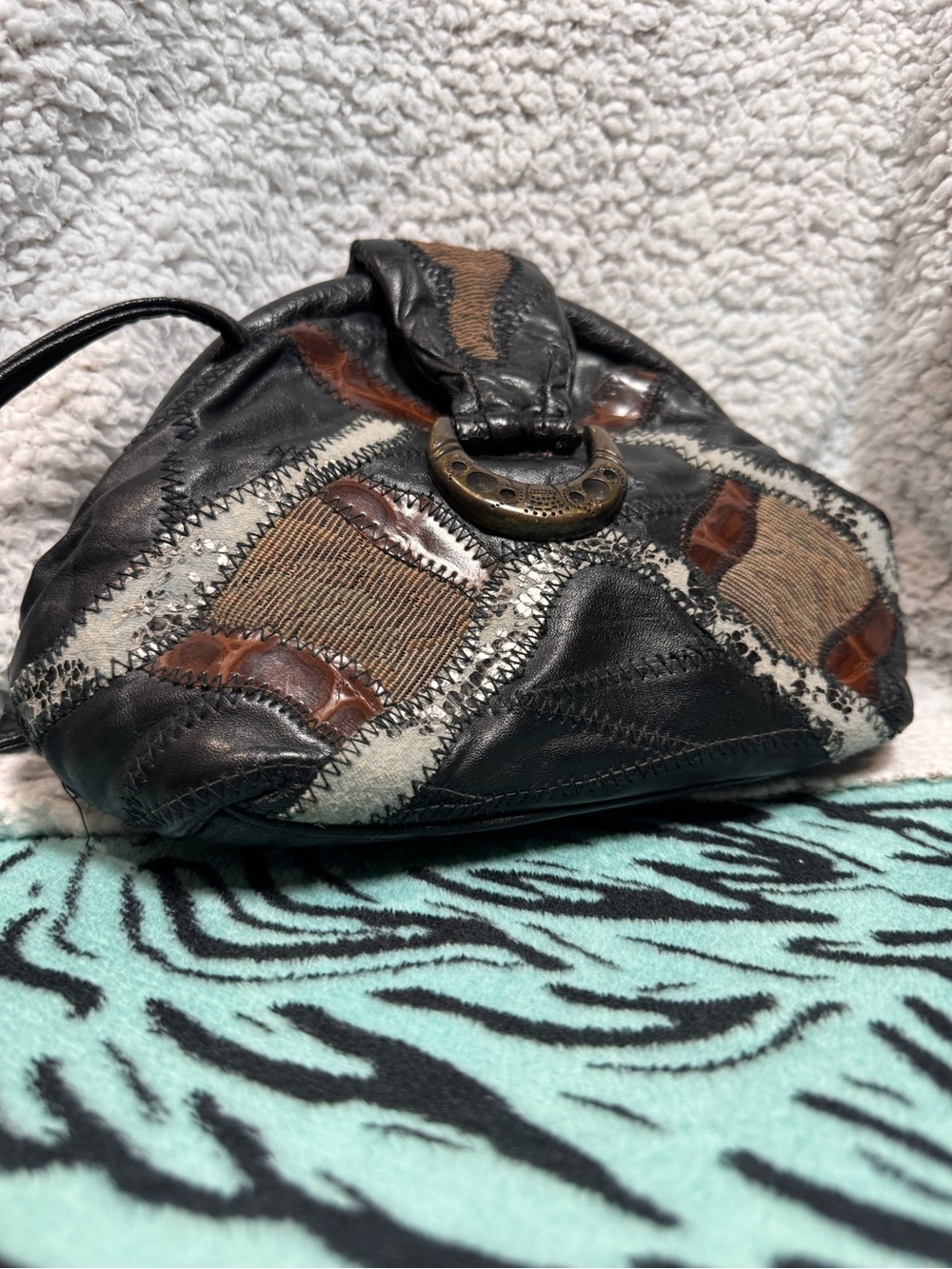 80s/90s Patchwork Leather crossbody Bag